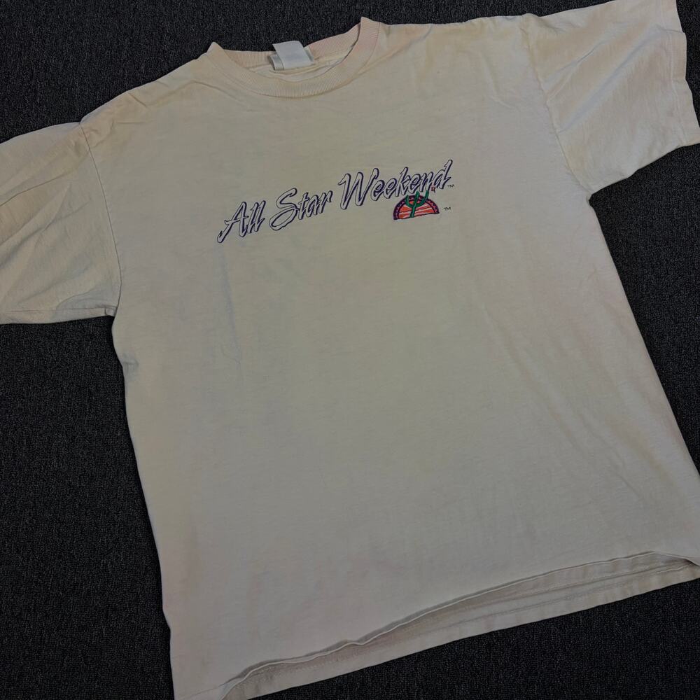 Vintage Y2k Arizona Desert Embroidered All Star Weekend White Graphic Tee Large